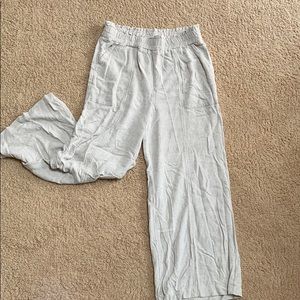 Khaki High Waisted Wide Leg Pants